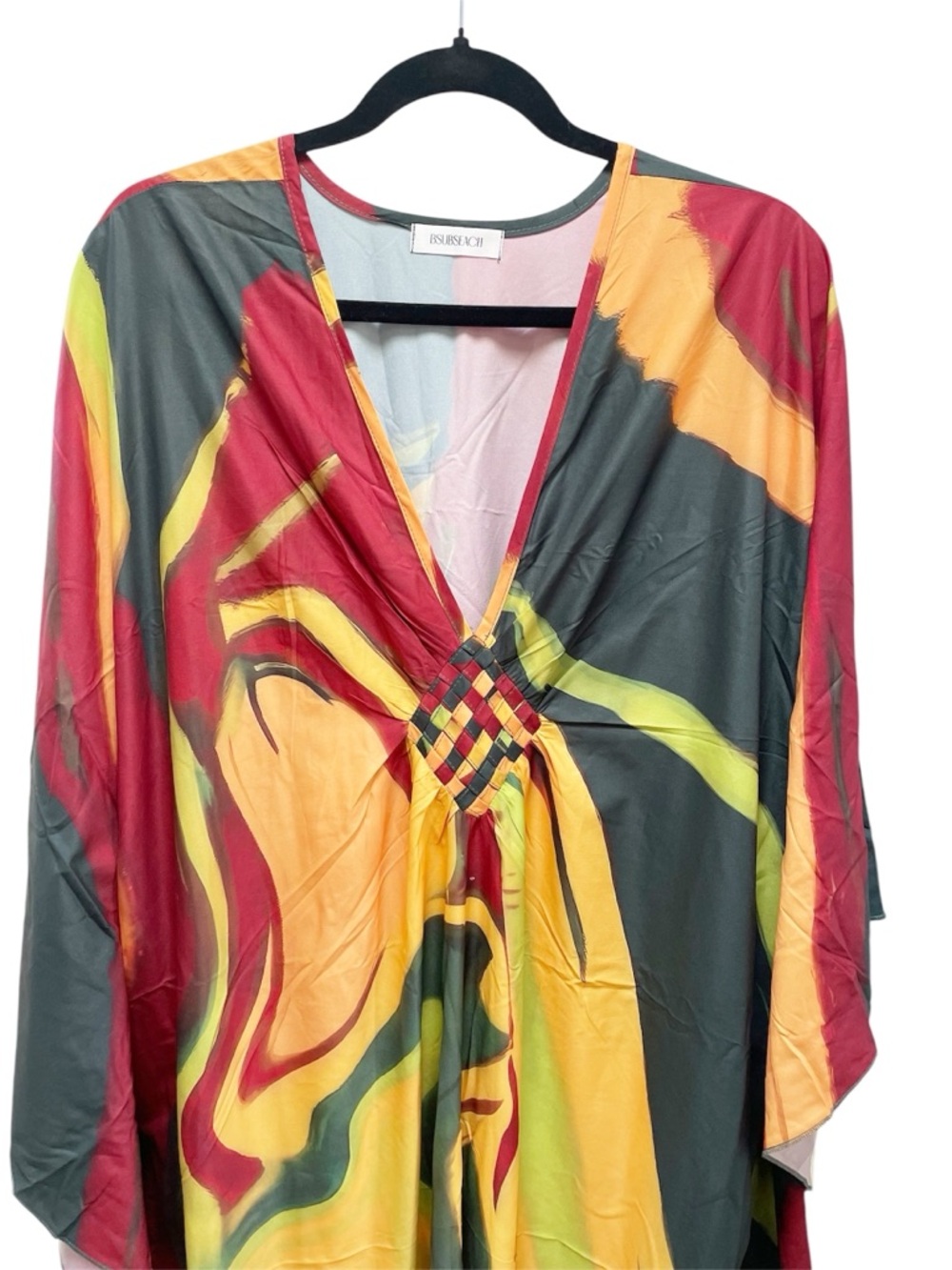 BSUBSEACH Vibrant Multicolor Kaftan Dress Coverup One Size - Picture 5 of 8
